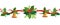 Christmas seamless border. Vector frame, garland, decoration for holiday cards, invitations, banners. Holly leaves and berries