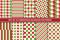 Christmas seamless colorful textile patterns. Bright xmas retro backgrounds - vintage style. Endless creative cloth