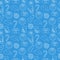 Christmas Seamless doodle background. Blue wrapping-paper. Vector