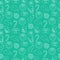 Christmas Seamless doodle background. Green wrapping-paper. Vector