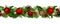 Christmas seamless garland with fir branches, red balls, holly and pinecones. Vector illustration.