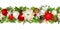 Christmas seamless garland with red and white decorations. Vector illustration.