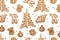 Christmas seamless gingerbread pattern.