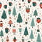 Christmas seamless pattern background, Cute hand drawn for wrapping paper, Holy Christmas festive symbol invitation greeting card