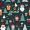 Christmas seamless pattern background, Cute hand drawn for wrapping paper, Holy Christmas festive symbol invitation greeting card