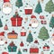 Christmas seamless pattern background, Cute hand drawn for wrapping paper, Holy Christmas festive symbol invitation greeting card