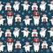 Christmas seamless pattern bull with present gift