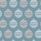 Christmas seamless pattern with Christmas balls in pastel colors and blue. Christmas toys print in scandi style