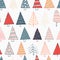 Christmas seamless pattern with Christmas trees and New Year trees. Bright forest print and Christmas mood for baby clothes