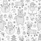 Christmas seamless pattern for coloring page