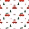 Christmas seamless pattern with cute elements, simple winter design