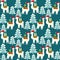 Christmas seamless pattern with cute llamas