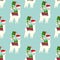 Christmas seamless pattern with cute llamas