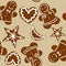 Christmas Seamless Pattern, Gingerbread Winter Surface Pattern, Winter Vector Repeat Pattern for Home Decor, Textile Design