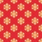 Christmas seamless pattern with gold snowflakes