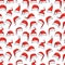 Christmas seamless pattern with hand drawn red Santa hats