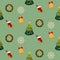 Christmas seamless pattern with new year holidays symbols