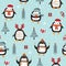 Christmas seamless pattern with penguin background, Winter pattern, wrapping paper, pattern fills, winter greetings