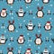 Christmas seamless pattern with penguin background, Winter pattern, wrapping paper, pattern fills, winter greetings, web page