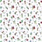 Christmas seamless pattern with people with gifts and christmas