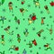 Christmas seamless pattern with people with gifts and christmas