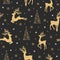 Christmas seamless pattern with reindeer background, Winter pattern with reindeer, wrapping paper, pattern fills, winter greetings