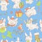 Christmas seamless pattern or repeatable background, doodle vector illustration.