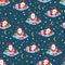 Christmas seamless pattern with Santa