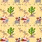 Christmas seamless pattern with Santa on camel