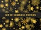 Christmas seamless pattern set. Golden stars and snowflakes on black background. Bokeh effect. Promotional products, wrapping