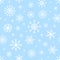 Christmas seamless pattern with snowflakes. White Snowflake on blue background