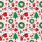 Christmas seamless pattern with snowman