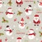 Christmas seamless pattern with snowman background, Winter pattern with holly berries, wrapping paper, pattern fills, winter