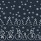 Christmas seamless pattern with snowmen, fir tree and snowflakes.