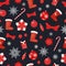 Christmas Seamless Pattern Socks, Candy, Lollipop