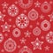 Christmas seamless pattern vector. Delicate paper cut like texture.