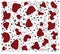 Christmas Seamless Pattern vector  featuring Stylish black splashes combined with red spots