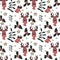 Christmas seamless pattern in vector with holiday signs and elements