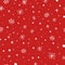 Christmas seamless pattern. White snowflakes on red background. Falling snow vector pattern. Winter Holidays texture