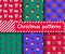 Christmas seamless patterns collection. Cute colorful festive backgrounds for Christmas, New Year. Trendy vibrant colors