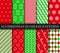 Christmas seamless patterns collection. New year texture. Seamless background with gingerbread, snowflakes, candycane