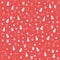 Christmas semless pattern with christmas tree, snowman, candy, gfts on red background. Vector illustration.