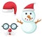 Christmas set red santa claus hat,snowman,glasses and mustache i
