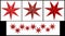 Christmas set of three stars for advent and christmas and a starbanner all isolaten on white