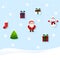 Christmas set of toys (tree, Santa, snowman, gift, boots).