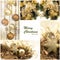 Christmas Set. Winter Holiday Gifts. Festive Golden Collage