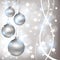 Christmas shiny silver background with balls