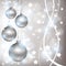 Christmas shiny silver background with balls