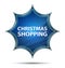 Christmas Shopping magical glassy sunburst blue button