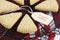 Christmas shortbread triangle cookies on vintage baking rack - closeup.